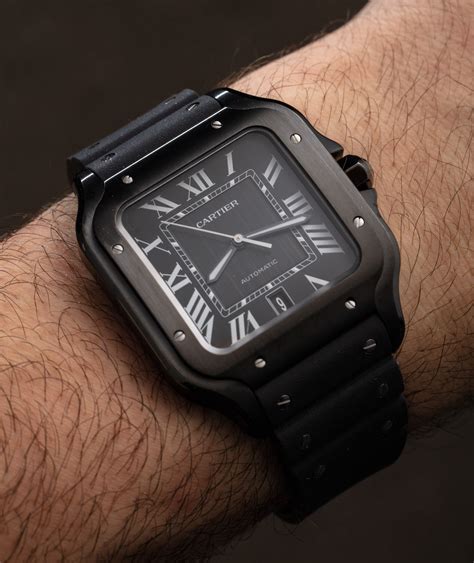 cartier watch black dial|cartier santos black dial.